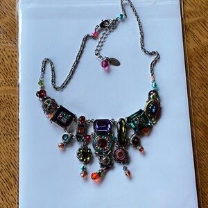 Firefly multi colored crystal necklace